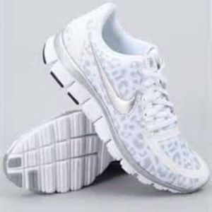 White Cheetah Nike Tennis Shoes